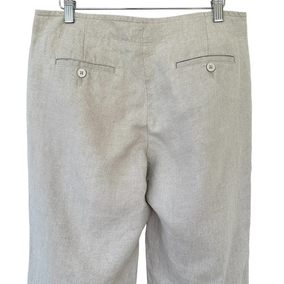 Talbots PETITE high waisted, wide leg pants with tie at the  waist, 💯 linen. - Picture 6 of 11